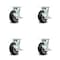 Service Caster 5 Inch Rubber on Aluminum Caster Set with Roller Bearings 4 Brake 2 Swivel Lock SCC-30CS520-RAR-TLB-BSL-2-TLB-2 - alternate 1